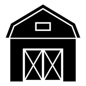 Barn SVG, barn silhouette, barn clipart, barn cut file, barn PNG, barn outline, barn decal, horse stable svg, shed png, commercial use