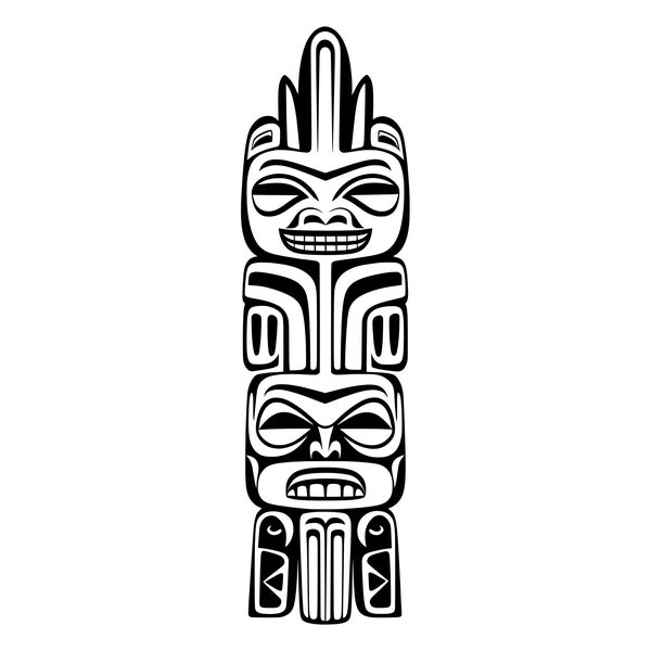 Totem Pole SVG - Indigenous Wood Carving Monument Silhouette Clip Art Cut File, Instant Download, Commercial Use, svg png jpg eps pdf