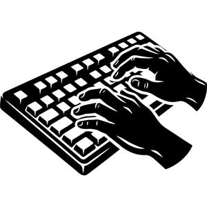 Typing Hands SVG - PC Gaming Tastatur Programmierer Coder Büro Arbeit Streamer druckbare Schnittdatei, sofortiger Download, kommerzielle Nutzung