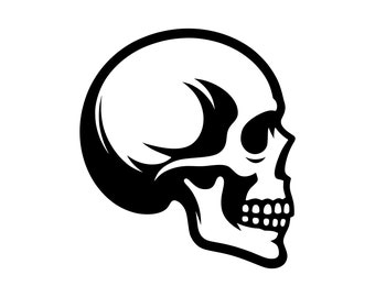 Skull SVG - Human Skeleton Head Gothic Halloween Horror Silhouette Clip Art Cut File, Instant Download, Commercial Use, svg png jpg eps pdf