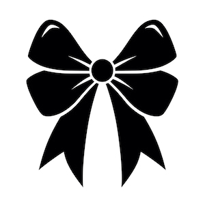 Fiocco di Natale SVG - Decorazione natalizia con fiocco e nastro Silhouette Clip Art File di taglio, download immediato, uso commerciale, svg png jpg eps pdf