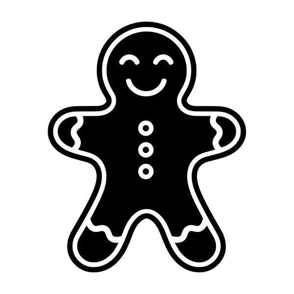 Gingerbread Man SVG - Christmas Gingerbread Cookie Biscuit Printable Clip Art Cut File, Instant Download, Commercial Use, png jpg eps pdf