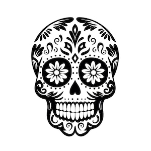 Zuckerschädel SVG - Calavera Tag der Toten Gesicht Silhouette Clipart geschnitten Datei, sofortiger Download, kommerzielle Nutzung, svg jpg png eps pdf