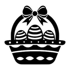 Canasta de huevos de Pascua SVG - Decoración de Pascua, silueta de huevos de Pascua, archivo de corte, descarga instantánea, uso comercial, SVG, PNG, JPG, EPS, PDF
