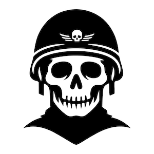 Soldier Skull SVG - Army Military War Skeleton Skull Printable Clip Art Cut File, Instant Download, Commercial Use, svg png jpg eps pdf