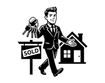 Real Estate Agent SVG - Realtor Life New Home Closing Day House Sold Printable Cut File, Instant Download, Commercial Use