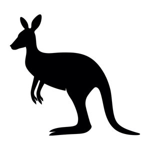 Kangaroo SVG - Australian Animal Wildlife Kangaroo Silhouette Clip Art Cut File, Instant Download, Commercial Use, svg png jpg eps pdf