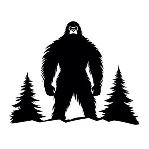 Bigfoot SVG - Sasquatch Yeti Ape Man Mythical Monster Silhouette Clip Art Cut File, Instant Download, Commercial Use, svg jpg png eps pdf