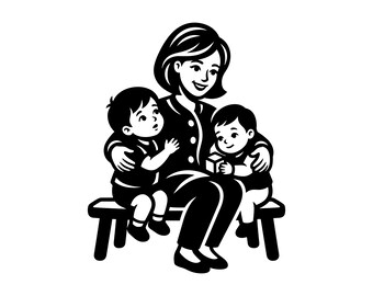 Motherhood SVG - Mom Of Two Family Love Mothers Day Parent Life Toddler Boys Printable Cut File, Instant Download, Commercial Use