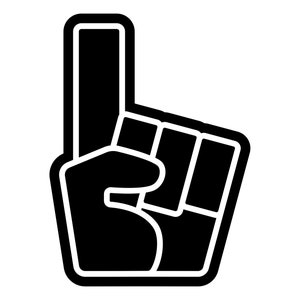Foam Finger SVG, foam hand silhouette, sport foam hand clipart, foam finger cut file, foam hand PNG, foam finger outline, foam hand decal