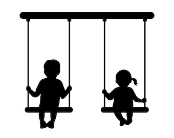 Swing Set SVG - Kids Playground Swings Childhood Silhouette Clip Art Cut File, Instant Download, Commercial Use, svg png jpg eps pdf