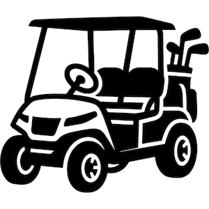 ゴルフカートSVG - ゴルフ、スポーツ、趣味、カントリークラブ、交通機関、印刷可能なカットファイルアート、即時ダウンロード、商用利用
