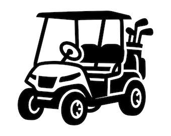 Golf Cart SVG - Golfing Sports Hobby Country Club Transportation Printable Cut File Art, Instant Download, Commercial Use