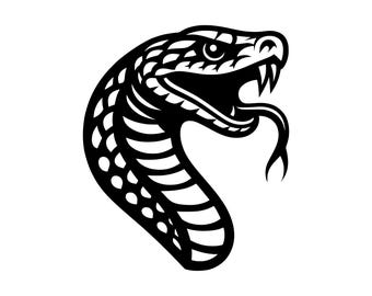 Snake Head SVG - Snake Fangs Cobra Python Reptile Animals Printable Clip Art Cut File, Instant Download, Commercial Use, svg png jpg eps pdf