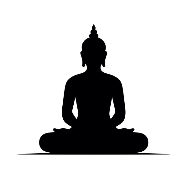 Buddha SVG - Buddhist Meditating Buddha Zen Statue Silhouette Clipart Cut File, Instant Download, Commercial Use, svg jpg png eps pdf