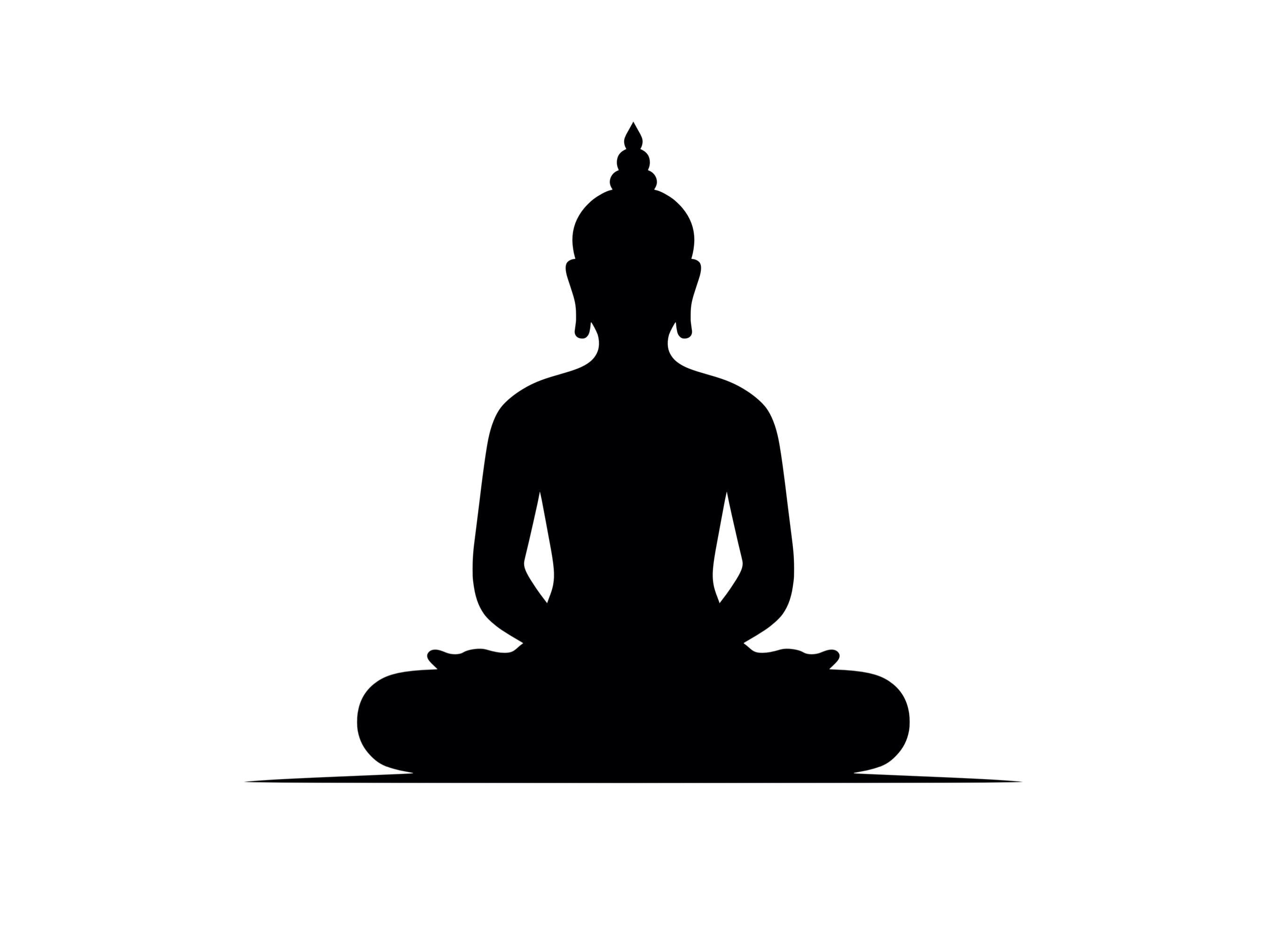 Buddha SVG - Buddhist Meditating Buddha Zen Statue Silhouette Clipart Cut File, Instant Download, Commercial Use, svg jpg png eps pdf