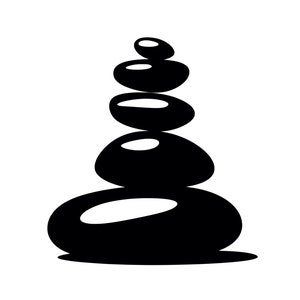 Méditation pierres SVG - fichier zen rocks Rock Cairns Silhouette Clipart coupe, téléchargement immédiat, usage commercial, svg jpg png eps pdf