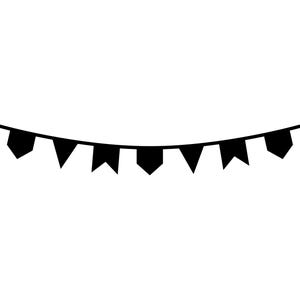 Party Banner SVG, flag banner silhouette, bunting banner clipart, party banner cut file, black banner PNG, flag banner outline, banner decal