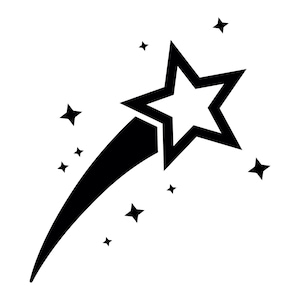 流れ星 SVG - 流れ星 彗星 流星 宇宙 印刷可能なクリップ アート カット ファイル、即時ダウンロード、商用利用、svg png jpg eps pdf