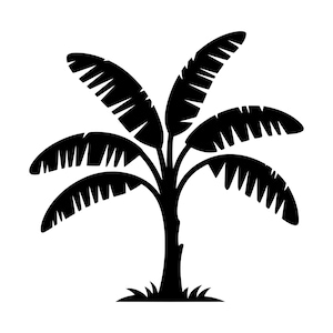 Bananier SVG - arbre fruitier tropical jungle plante jardin imprimable Clip Art coupe fichier, téléchargement immédiat, usage commercial, svg png jpg eps pdf