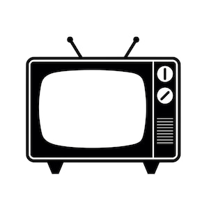 Silueta de TV retro SVG - Televisión vintage, TV antigua, archivo de corte, descarga instantánea, uso comercial, SVG, JPG, PNG, EPS, PDF