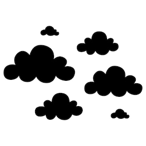 Nuages SVG - dessin animé moelleux nuages ciel nuageux météo imprimable Clip Art coupe fichier, téléchargement immédiat, usage commercial, svg png jpg eps pdf