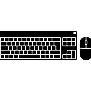 May include: A black wireless keyboard and mouse set. The keyboard has a standard layout with function keys and a number pad. The mouse has a scroll wheel and two buttons.