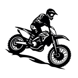 Motocross Rider SVG - MX Dirt Bike Off Road Motorbike Silhouette Clipart Cut File, Instant Download, Commercial Use, svg jpg png eps pdf