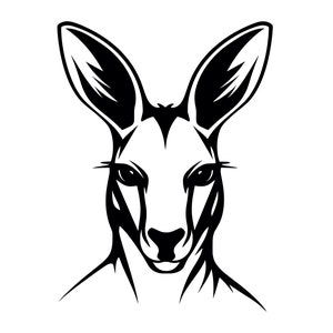 Kangourou SVG - Australian Animal Wildlife kangourou visage Silhouette Clip Art coupe fichier, téléchargement immédiat, usage commercial, svg png jpg eps pdf