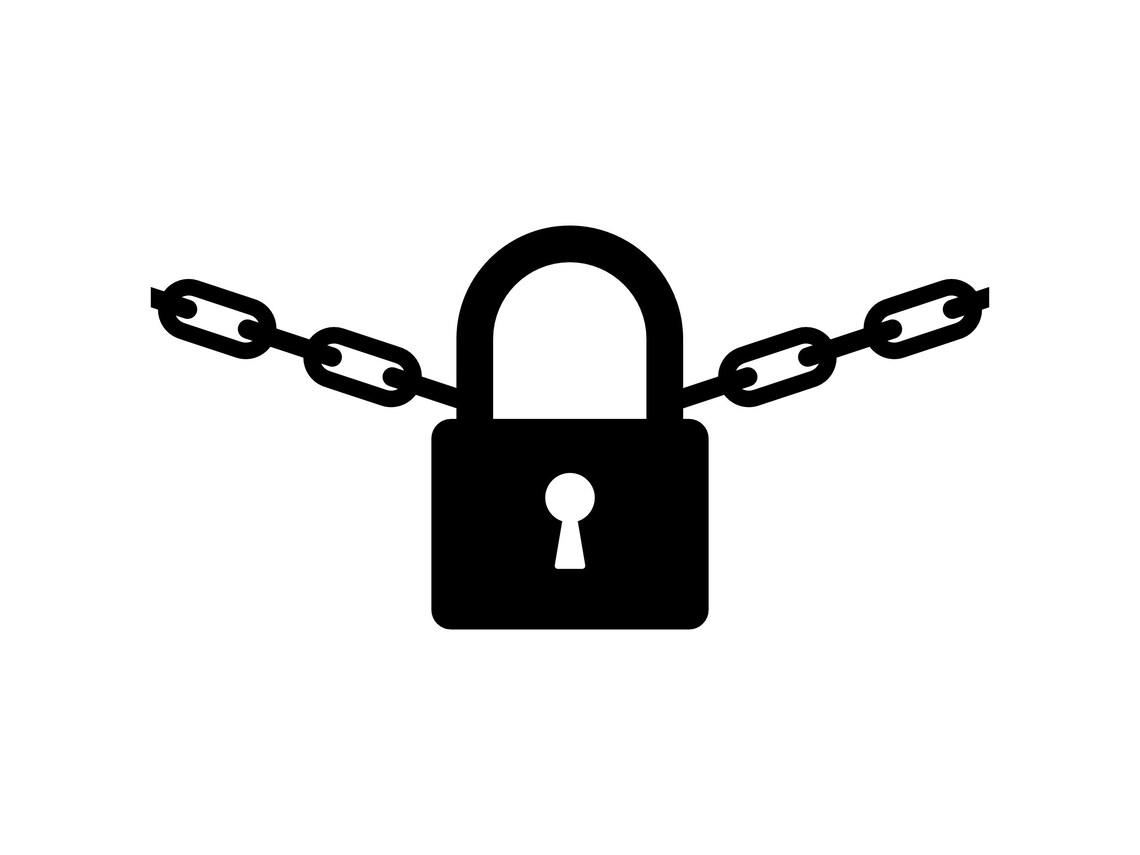 Chain Lock SVG - Padlock Security Protection Chain Link Printable Clip ...