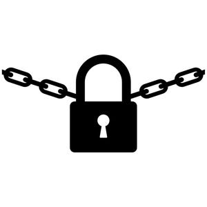 チェーン ロック SVG - 南京錠 セキュリティ保護 チェーン リンク 印刷可能なクリップ アート カット ファイル、即時ダウンロード、商用利用、svg png jpg eps pdf