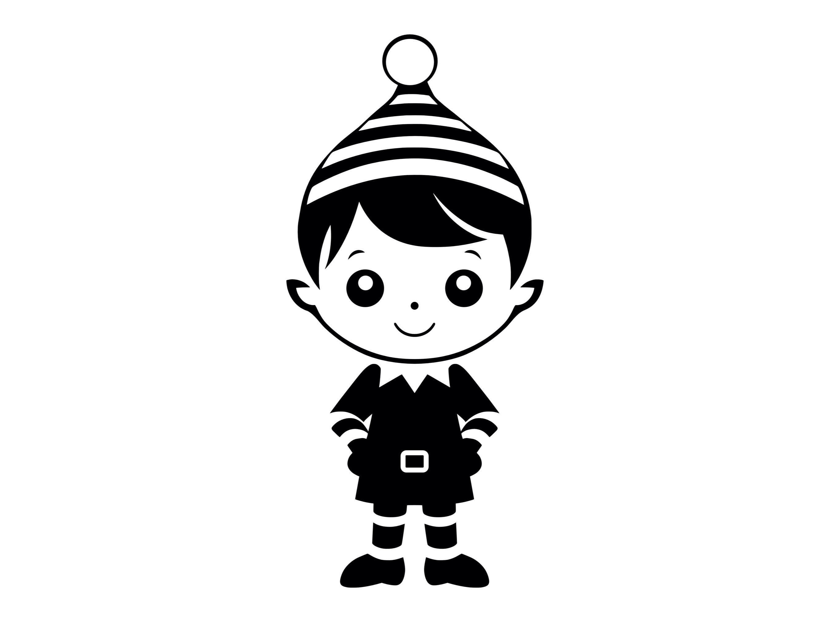 Elves Clipart Black And White