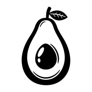 Avocat SVG - fruits aliments sains Nutrition guacamole Silhouette Clip Art coupe fichier, téléchargement immédiat, usage commercial, svg png jpg eps pdf