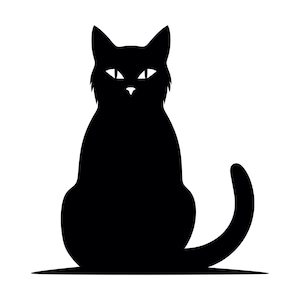 Gato preto SVG - Gato doméstico, felino, animal de estimação, silhueta, clip art, arquivo de corte, download instantâneo, uso comercial, svg png jpg eps pdf