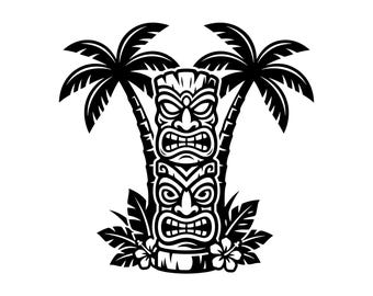 Tiki Totem SVG - Hawaiian Luau Party Polynesian Tribal Summer Beach Theme Printable Cut File, Instant Download, Commercial Use