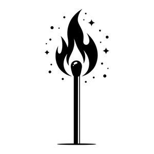 Allumette flamme SVG - allumette brûlante feu feu de camp briquet imprimable Clip Art coupe fichier, téléchargement immédiat, usage commercial, png jpg eps pdf