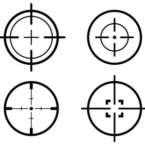 Paquete SVG de miras de rifle: silueta imprimible de mira telescópica para rifle, descarga instantánea, uso comercial