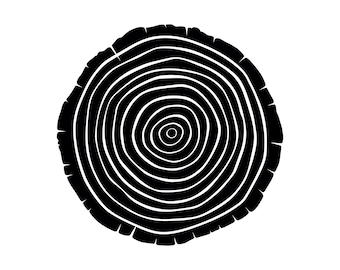 Tree Rings Vector Clipart Set / Outline, Stamp & Color Graphics / Cut ...