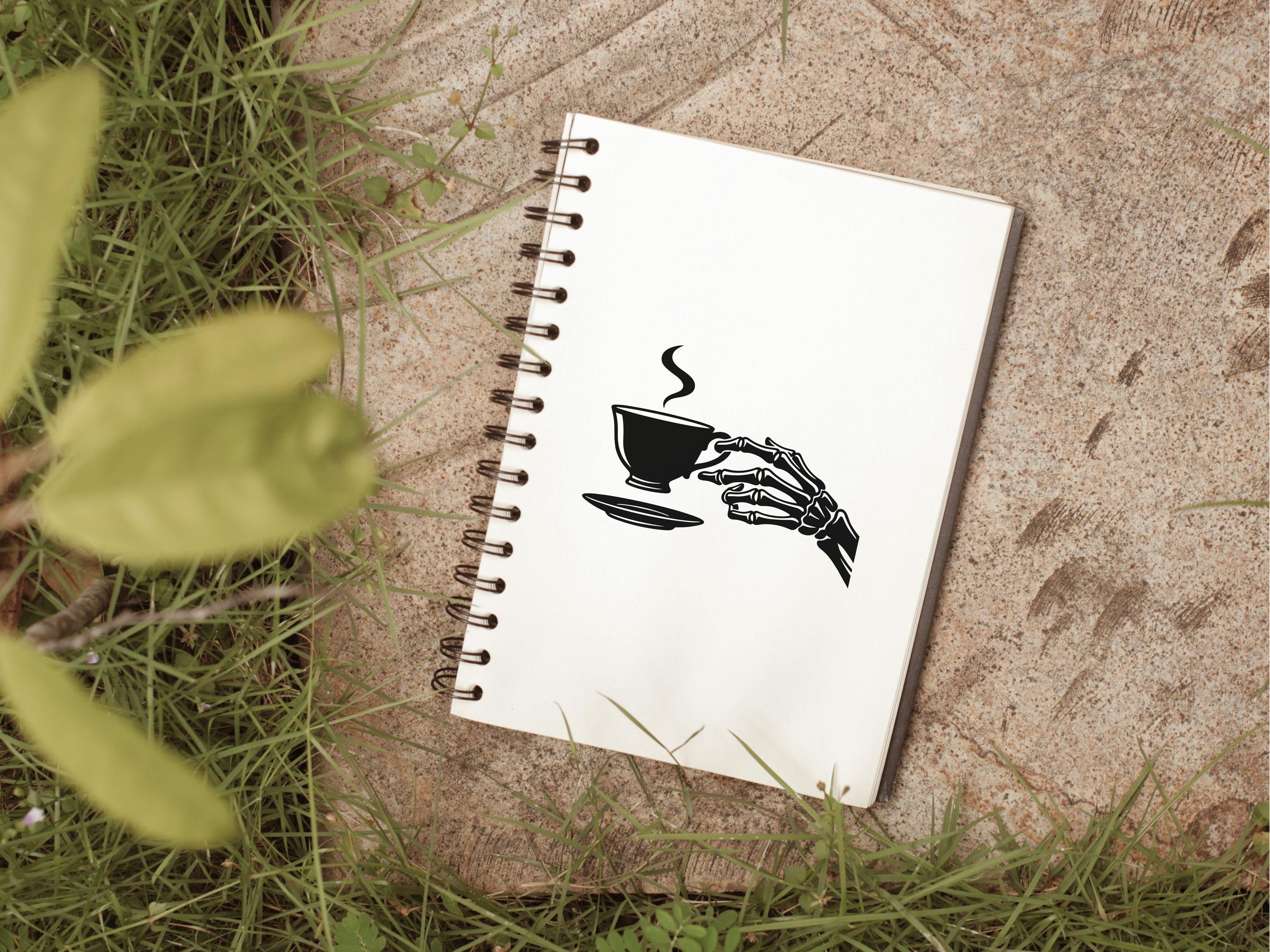 Skeleton Hand Tea Skeleton Hand Tea SVG - Gothic Morning Coffee Macabre Kitchen Dark ...