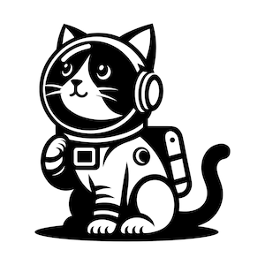 Gatto astronauta SVG - Gatto esploratore spaziale, file di taglio stampabile, clip art, download immediato, uso commerciale, svg png jpg eps pdf