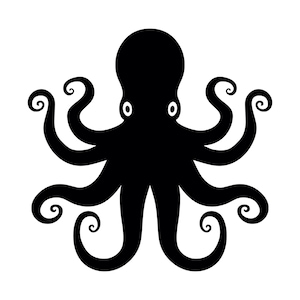 Octopus SVG - Marine Animal Sea Creatures Silhouette Clipart Cut File, Instant Download, Commercial Use, svg jpg png eps pdf