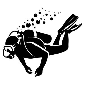 Scuba Diver SVG - plongée sous-marine nageur Ocean Explorer Silhouette Clip Art coupe fichier, téléchargement immédiat, usage commercial, svg png jpg eps pdf