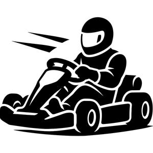 Go Kart SVG - Racing Kart Driver Speed Sports Track Ride Printable Cut File, Instant Download, Commercial Use