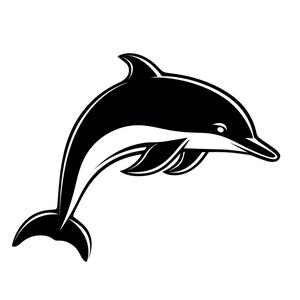 Dauphin SVG - créature de la mer océan animaux marins Silhouette Clipart couper fichier, téléchargement immédiat, usage commercial, svg jpg png eps pdf