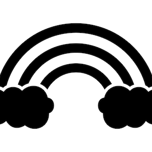 Arc-en-ciel noir et blanc SVG, silhouette arc-en-ciel, clipart arc-en-ciel, fichier coupe arc-en-ciel, arc-en-ciel noir PNG, contour arc-en-ciel, vecteur arc-en-ciel