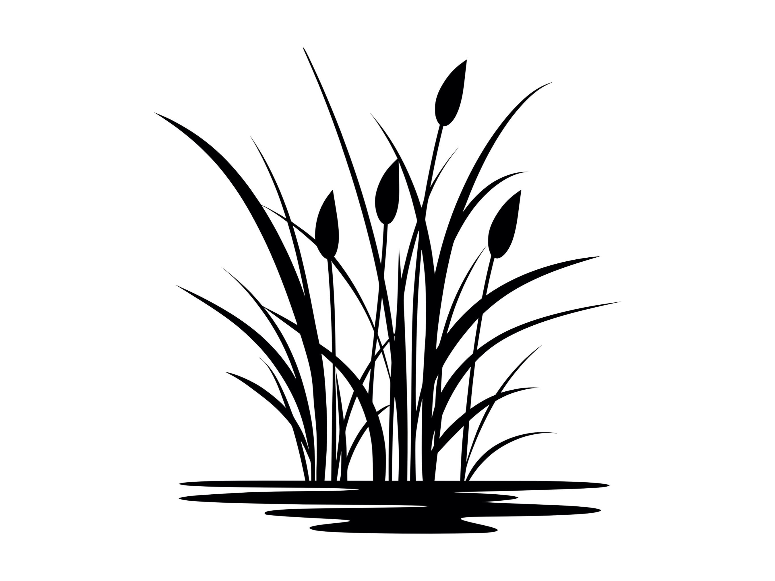 Reeds SVG Aquatic Grass Floral Water Reed Marshland Plants Printable