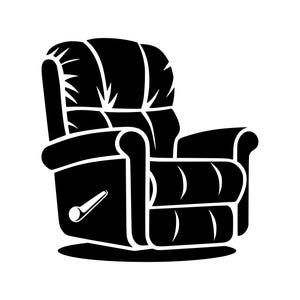 Recliner SVG - Couch Sofa Lounge Armchair Furniture Printable Clip Art Cut File, Instant Download, Commercial Use, svg png jpg eps pdf