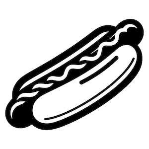 Hotdog SVG - Wurst und Brötchen Snack Food druckbare Clip Art Schnitt Datei, sofortiger Download, kommerzielle Nutzung, svg png jpg eps pdf