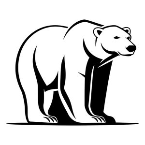 Polar Bear SVG - Arctic Animal Snow Winter Wildlife Bear Silhouette Clip Art Cut File, Instant Download, Commercial Use, svg png jpg eps pdf