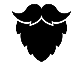 Beard SVG, beard silhouette, beard moustache clipart, beard cut file, moustache PNG, beard outline, beard vector, commercial use